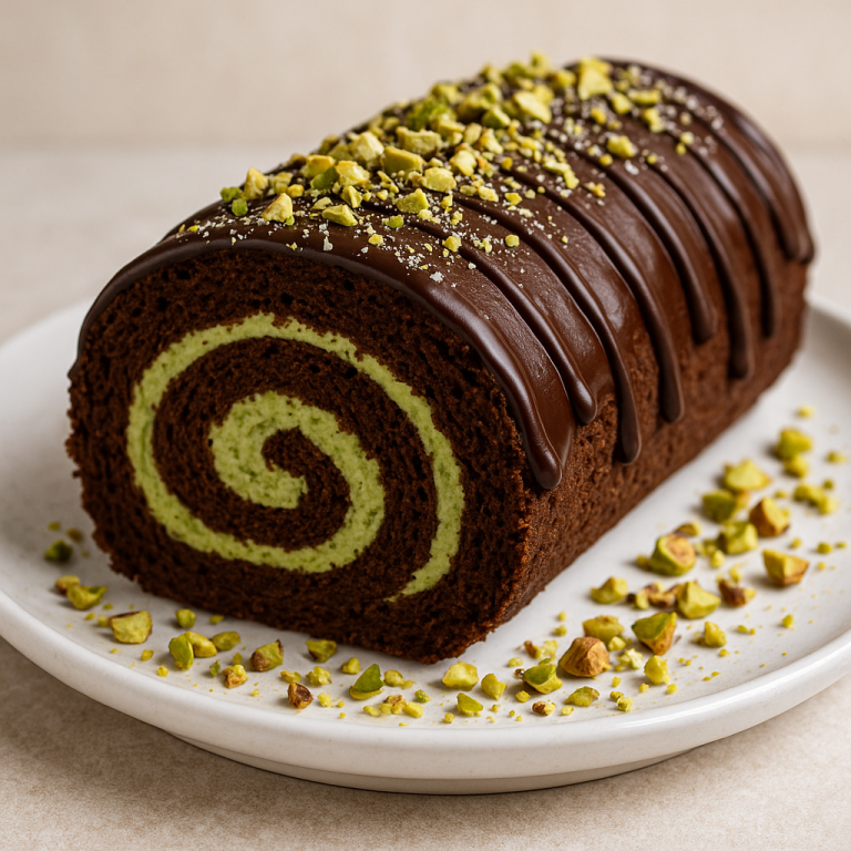 Chocolate Pistachio Roll Cake Recipe: A Decadent Dessert 